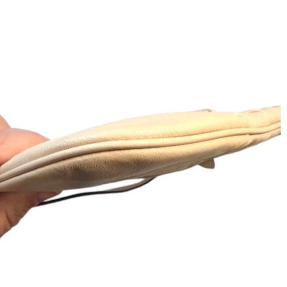 Coach Leather Wristlet Clutch Beige Cream Pleated Small Bag Gold Snap Purse - Picture 9 of 10